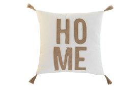 DKD Home Decor Cojín de Algodón 45x5x45 cm Crudo