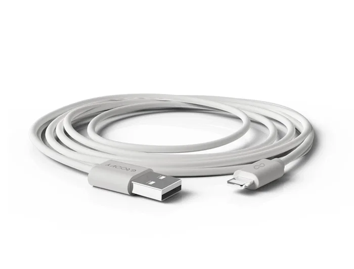 Groovy Cable USB 2.0 a Apple Lightning, 2 metros, Color Blanco, para iPhone, iPad (a partir del 5), Carga y Sincronización, Máxima Resistencia
