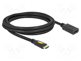 DeLOCK Cable HDMI de alta velocidad con Ethernet de 2 m, Hembra/Hembra, Negro