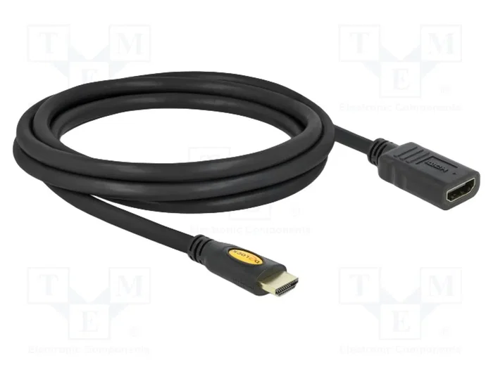 DeLOCK Cable HDMI de alta velocidad con Ethernet de 2 m, Hembra/Hembra, Negro DeLOCK Cable HDMI de alta velocidad con Ethernet de 2 m, Hembra/Hembra, Negro
