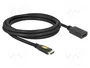 DeLOCK Cable HDMI de alta velocidad con Ethernet de 2 m, Hembra/Hembra, Negro