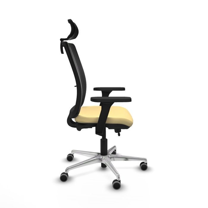PIQUERAS Y CRESPO Silla de oficina Haches con mecanismo Sincro/Traslack Crema y Negro
