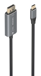 AISENS - CABLE CONVERSOR ALUMINIO BIDIRECCIONAL USB-C A DISPLAYPORT 8K@60HZ, USB-C/M-DP/M, NEGRO, 1.8M