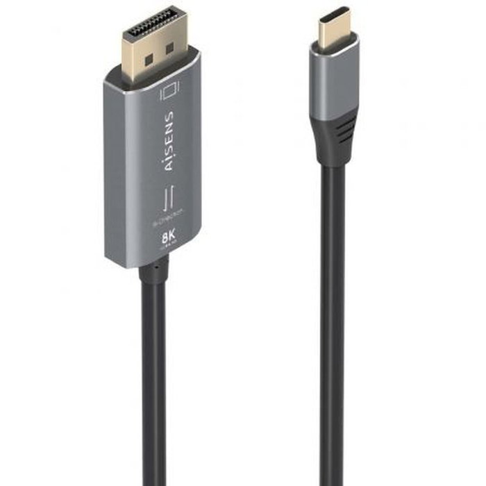 Aisens Cable Conversor Bidireccional USB-C a DisplayPort 8K@60Hz, 1.8m, Negro