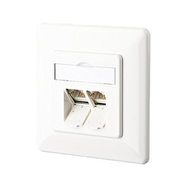 METZ CONNECT Roseta de Red de Pared 2 Puertos E-DAT C6A Categoría 6a Blanco RJ-45