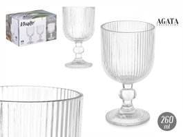 Vivalto Copa Transparente Rayas 260 ml Vidrio 7,9x14,4x7,9 cm (Set de 24)