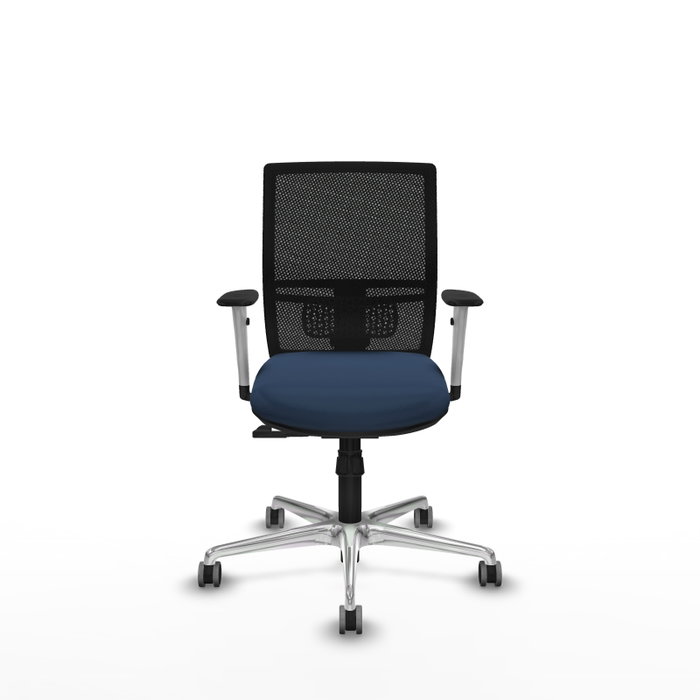 PIQUERAS Y CRESPO Silla de oficina Yunquera con mecanismo Sincro, Azul marino y Negro