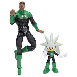 JAKKS PACIFIC Figura Silver & Linterna Verde Sonic The Hedgehog x DC Comics