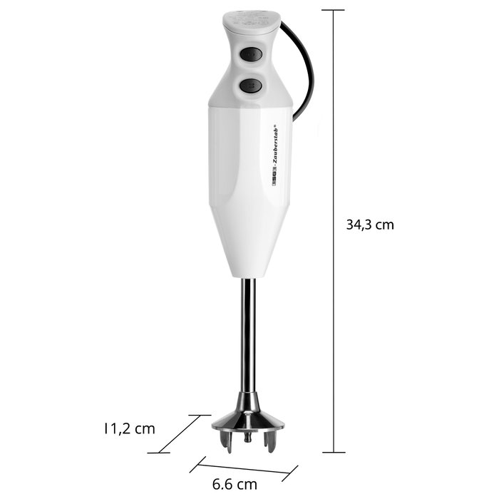 UNOLD ESGE-Zauberstab M 122 S Batidora de Inmersión, 140 W, Tazón 0.6 L, 2 Velocidades, Puño Ergonómico, Blanco