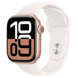 Apple Watch Series 10 GPS + Cellular 42mm Caja de Aluminio Oro Rosa con Correa Deportiva Light Blush S/M, 64 GB, 4G, watchOS 11, Resistente al Agua