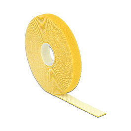 DeLOCK 18735 Cinta de velcro en rollo, 5 m x 13 mm, Amarillo