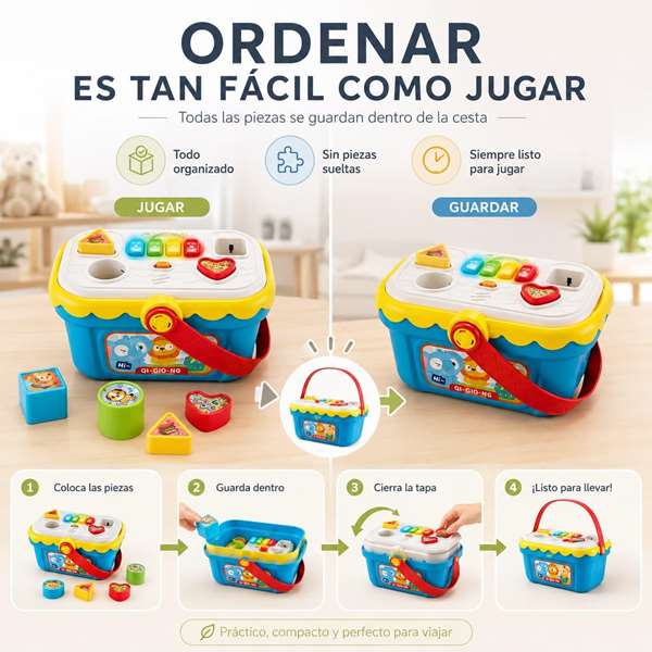 Jugatoys - misprimerosjuguetes Cesta actividades infantiles 25x18x14cm Jugatoys - misprimerosjuguetes Cesta actividades infantiles 25x18x14cm