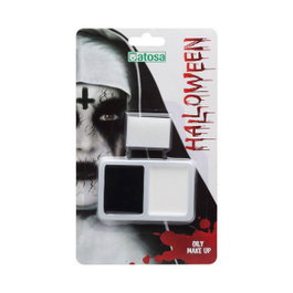 Set de Maquillaje Cera para Halloween, Caracterización Monja Tenebrosa o Fantasma, 2 Colores (Blanco y Negro)