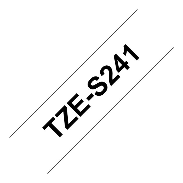 Brother Cinta Laminada TZe-S241 Superadhesiva 18 mm Negro sobre Blanco Brother Cinta Laminada TZe-S241 Superadhesiva 18 mm Negro sobre Blanco
