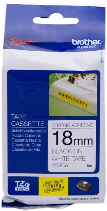 Brother TZe-S241 Cinta Laminada Negro sobre Blanco 18 mm Brother TZe-S241 Cinta Laminada Negro sobre Blanco 18 mm