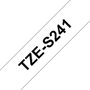 Brother Cinta Laminada TZe-S241 Superadhesiva 18 mm Negro sobre Blanco