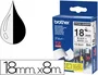 Brother Cinta Laminada TZe-S241 Superadhesiva 18 mm Negro sobre Blanco