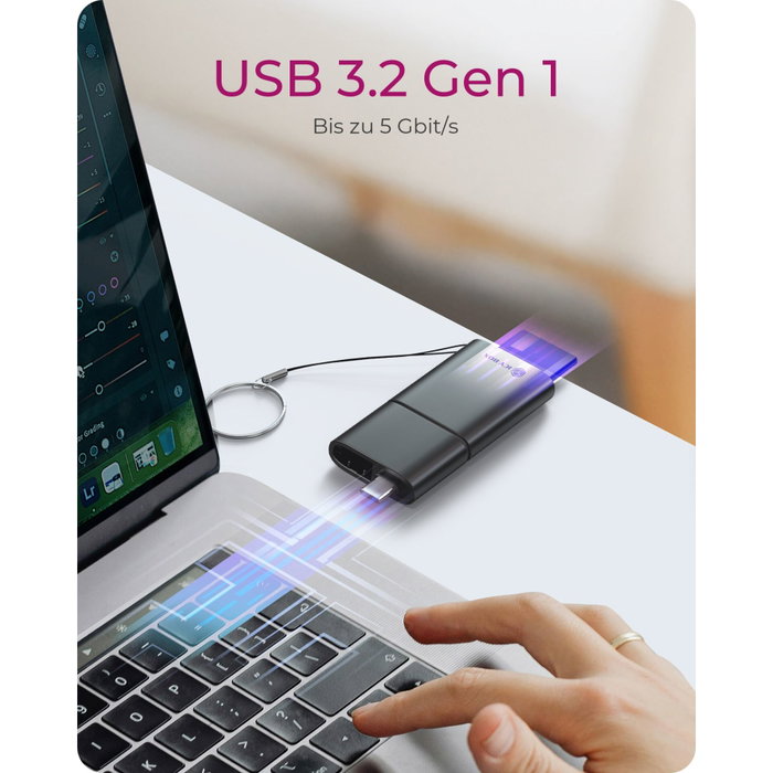 ICY BOX IB-CR204-CU3 Lector de tarjetas 2 en 1 USB 3.2 Gen 1 Type-A/Type-C ICY BOX IB-CR204-CU3 Lector de tarjetas 2 en 1 USB 3.2 Gen 1 Type-A/Type-C
