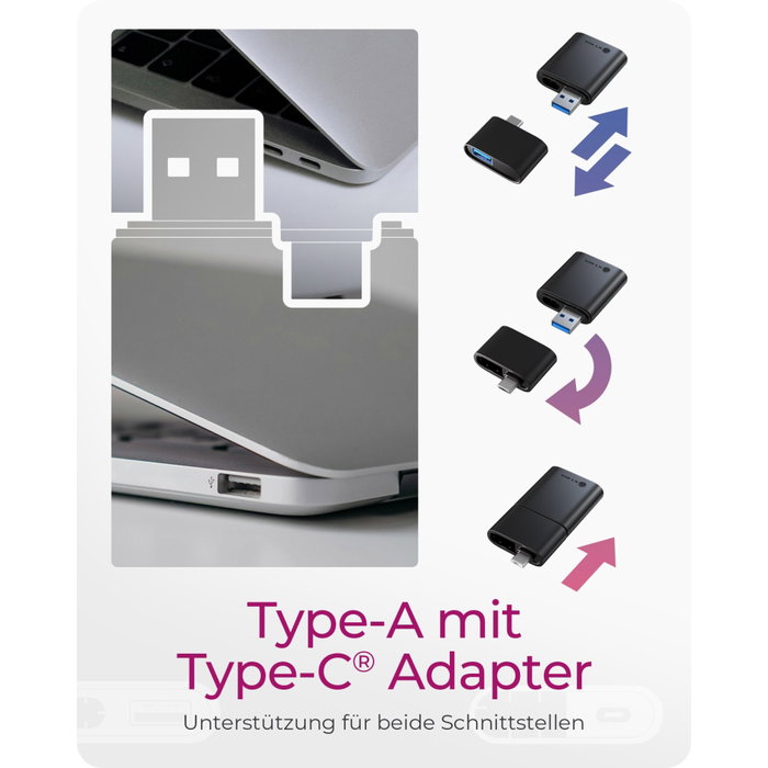 ICY BOX IB-CR204-CU3 Lector de tarjetas 2 en 1 USB 3.2 Gen 1 Type-A/Type-C ICY BOX IB-CR204-CU3 Lector de tarjetas 2 en 1 USB 3.2 Gen 1 Type-A/Type-C