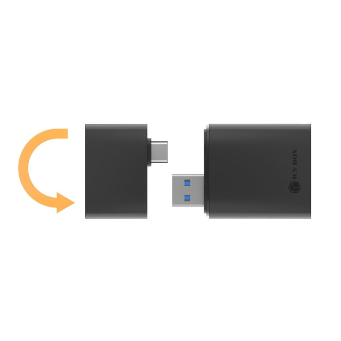 ICY BOX IB-CR204-CU3 Lector de tarjetas 2 en 1 USB 3.2 Gen 1 Type-A/Type-C ICY BOX IB-CR204-CU3 Lector de tarjetas 2 en 1 USB 3.2 Gen 1 Type-A/Type-C