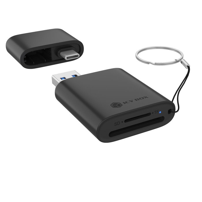 ICY BOX IB-CR204-CU3 Lector de tarjetas 2 en 1 USB 3.2 Gen 1 Type-A/Type-C ICY BOX IB-CR204-CU3 Lector de tarjetas 2 en 1 USB 3.2 Gen 1 Type-A/Type-C