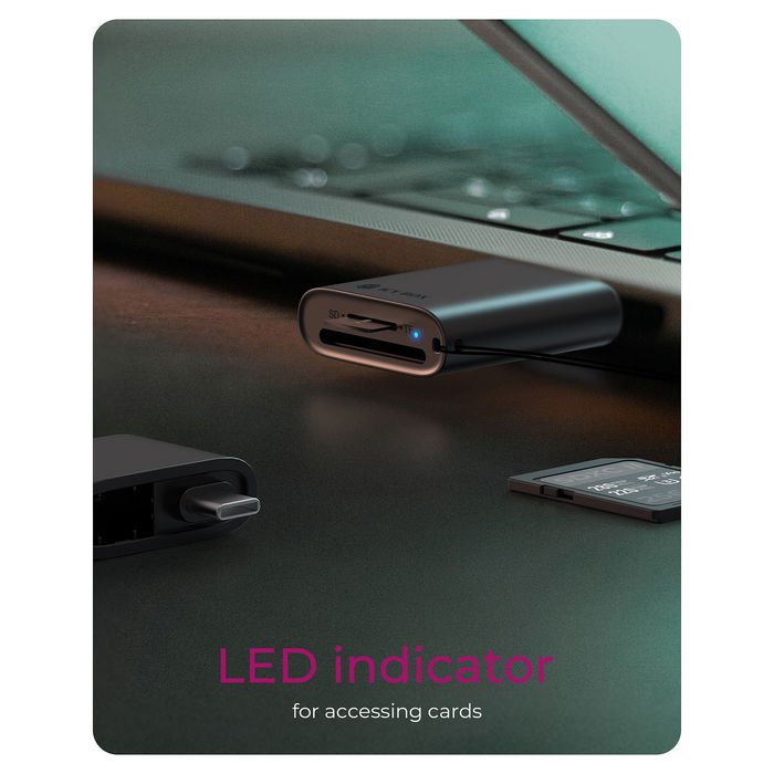 ICY BOX IB-CR204-CU3 Lector de Tarjetas 2 en 1 USB 3.2 Gen 1 para Tarjetas SD y microSD