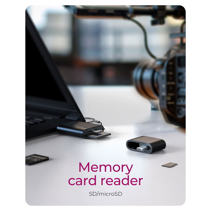 ICY BOX IB-CR204-CU3 Lector de Tarjetas 2 en 1 USB 3.2 Gen 1 para Tarjetas SD y microSD