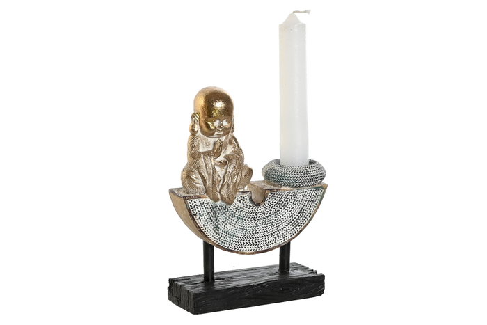 DKD Home Decor Figura de Resina Monje Decape Surtido 2 Piezas