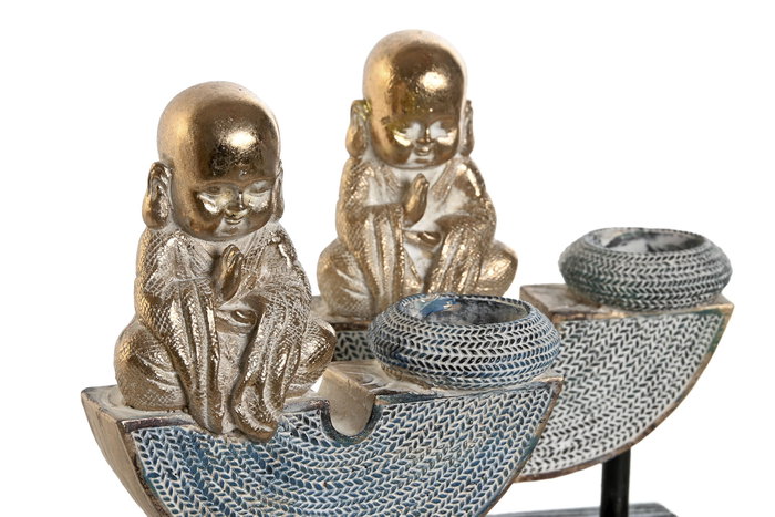 DKD Home Decor Figura de Resina Monje Decape Surtido 2 Piezas