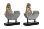 DKD Home Decor Figura de Resina Monje Decape Surtido 2 Piezas