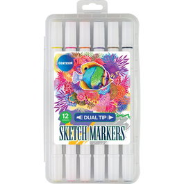 Rotulador Centrum Marker Para Bocetos Doble Punta Estuche De 12