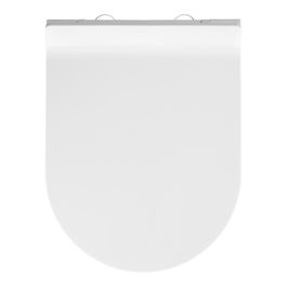 Wenko Tapa WC Habos con Dispositivo de Descenso Automático Easy-Close y Sujeción Fix-Clip de Acero Inoxidable, Thermoplast, Incluye Tornillería