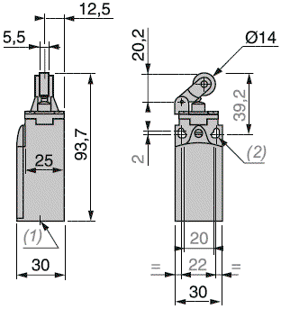 TELEMECANIQUE SENSORS XCKN2121G11 Interruptor de fin de carrera NO + NC 10A TELEMECANIQUE SENSORS XCKN2121G11 Interruptor de fin de carrera NO + NC 10A