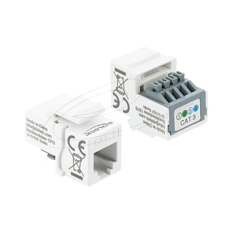 DeLOCK 90993 Módulo Keystone RJ11 a bloque de terminales 4 pines blanco