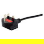 EQUIP 112301 Cable de Alimentación 3m Negro, Conector IEC C13 a BS 1363 (UK), 250V 10A, H05VVH2-F, 3 x 0.75 mm², Angular 90°