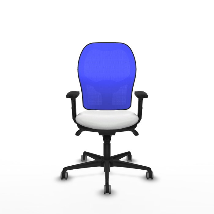 PIQUERAS Y CRESPO Silla de oficina Jorquera con mecanismo Sincro, Blanco y Azul PIQUERAS Y CRESPO Silla de oficina Jorquera con mecanismo Sincro, Blanco y Azul