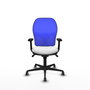 PIQUERAS Y CRESPO Silla de oficina Jorquera con mecanismo Sincro, Blanco y Azul