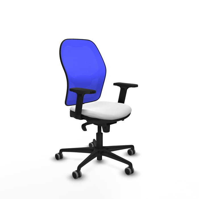 PIQUERAS Y CRESPO Silla de oficina Jorquera con mecanismo Sincro, Blanco y Azul PIQUERAS Y CRESPO Silla de oficina Jorquera con mecanismo Sincro, Blanco y Azul