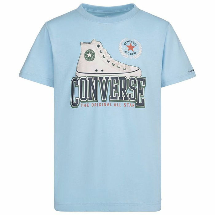 Camiseta de Manga Corta Infantil Converse Script Sneaker Gfx Azul cielo