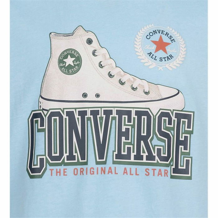 Camiseta de Manga Corta Infantil Converse Script Sneaker Gfx Azul cielo
