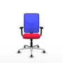 PIQUERAS Y CRESPO Silla de oficina Motilla con mecanismo Sincro, Rojo y Azul