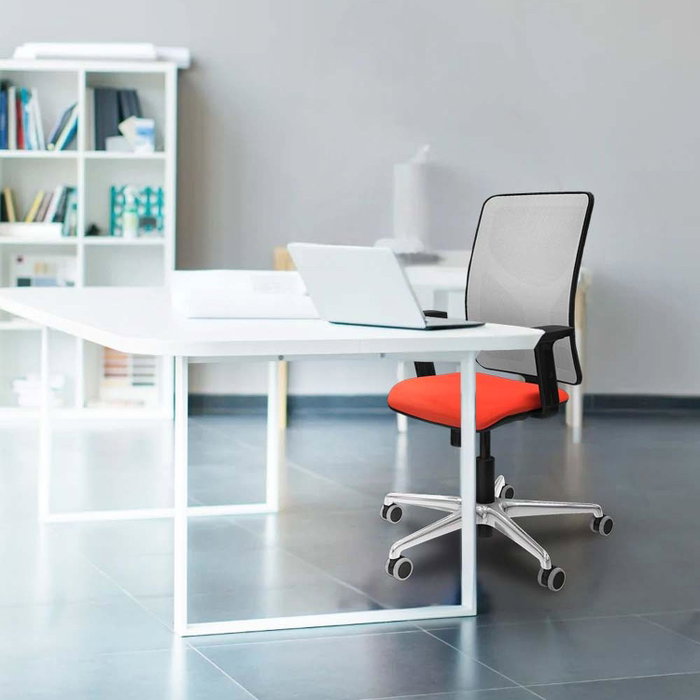 PIQUERAS Y CRESPO Silla de oficina Motilla con mecanismo Sincro, Rojo y Azul