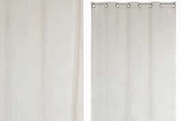 DKD Home Decor Cortina de Poliéster 140x260 Crudo con 8 Anillas