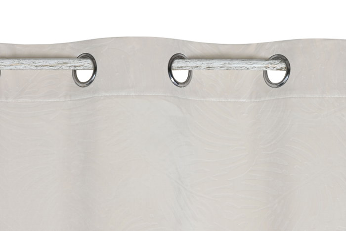 DKD Home Decor Cortina de Poliéster 140x260 Crudo con 8 Anillas