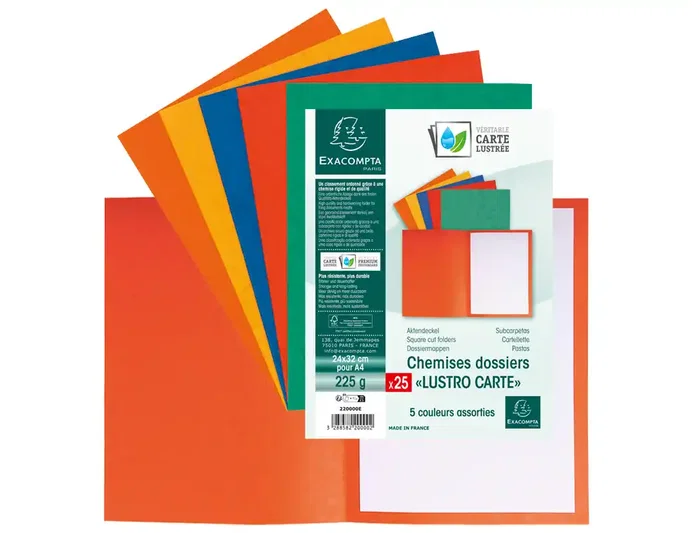 Exacompta Subcarpeta de Cartulina Lustrada Din A4 Colores Surtidos