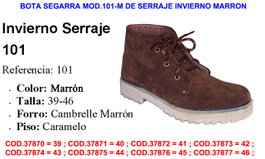 Segarra Bota Modelo 101 de Serraje Invierno Marrón Talla 41