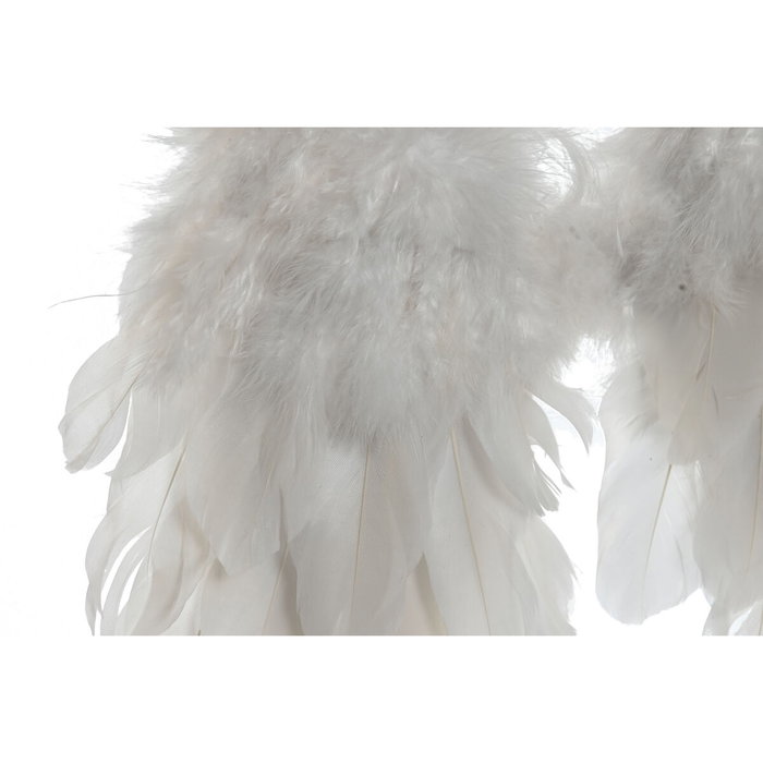 DKD Home Decor Decoración Colgante Pluma y Alas Surtido Dorado y Blanco