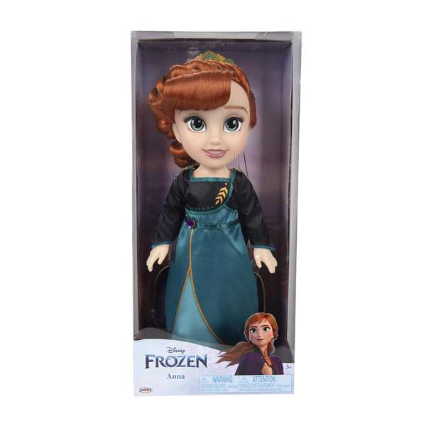 Jakks Pacific Muñeca Frozen Anna Disney 38 cm con voz en español, inglés, francés, italiano, neerlandés