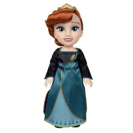 Jakks Pacific Muñeca Frozen Anna Disney 38 cm con voz en español, inglés, francés, italiano, neerlandés