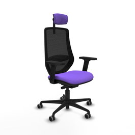 PIQUERAS Y CRESPO Silla de oficina Mardos con mecanismo Sincro/Traslack, Lila y Negro